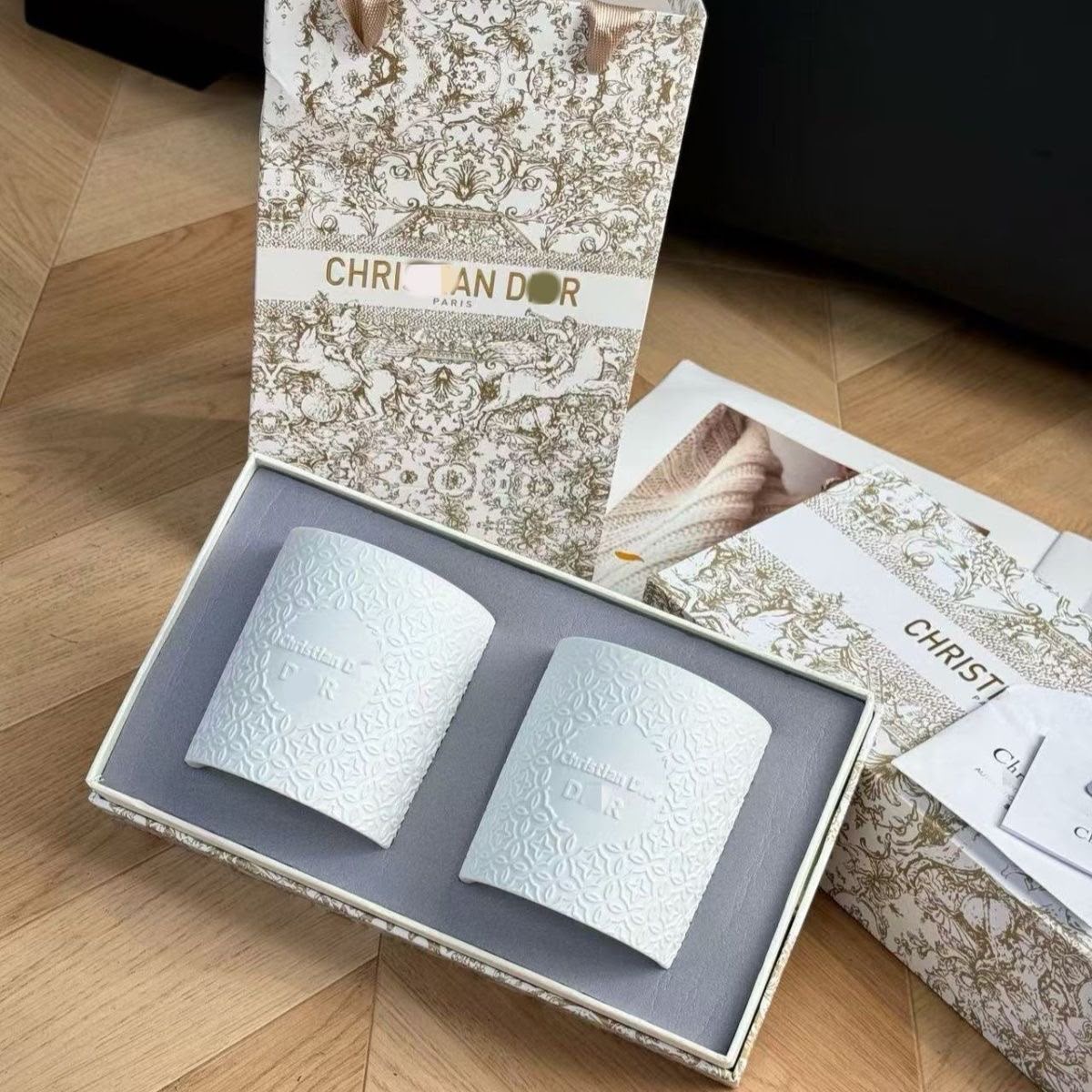 Christian Dior Embossed Ceramic Scented Candles set