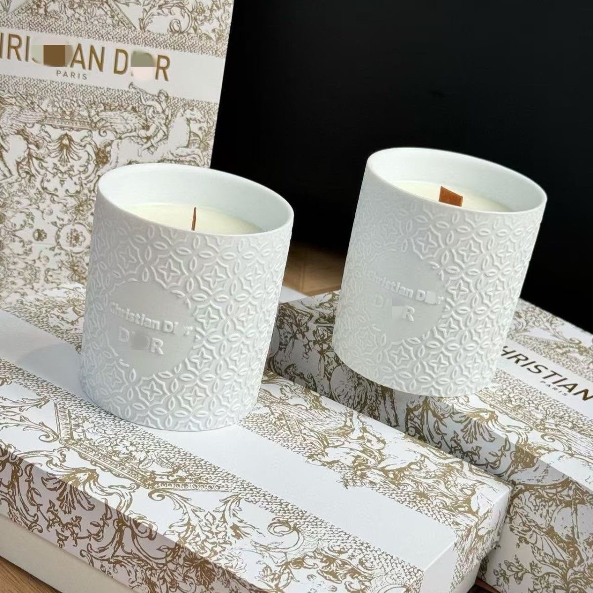 Christian Dior Embossed Ceramic Scented Candles set