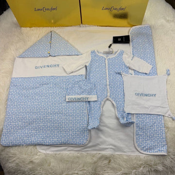 Givenchy newborn baby set - Blue and White Monogram-Patterned