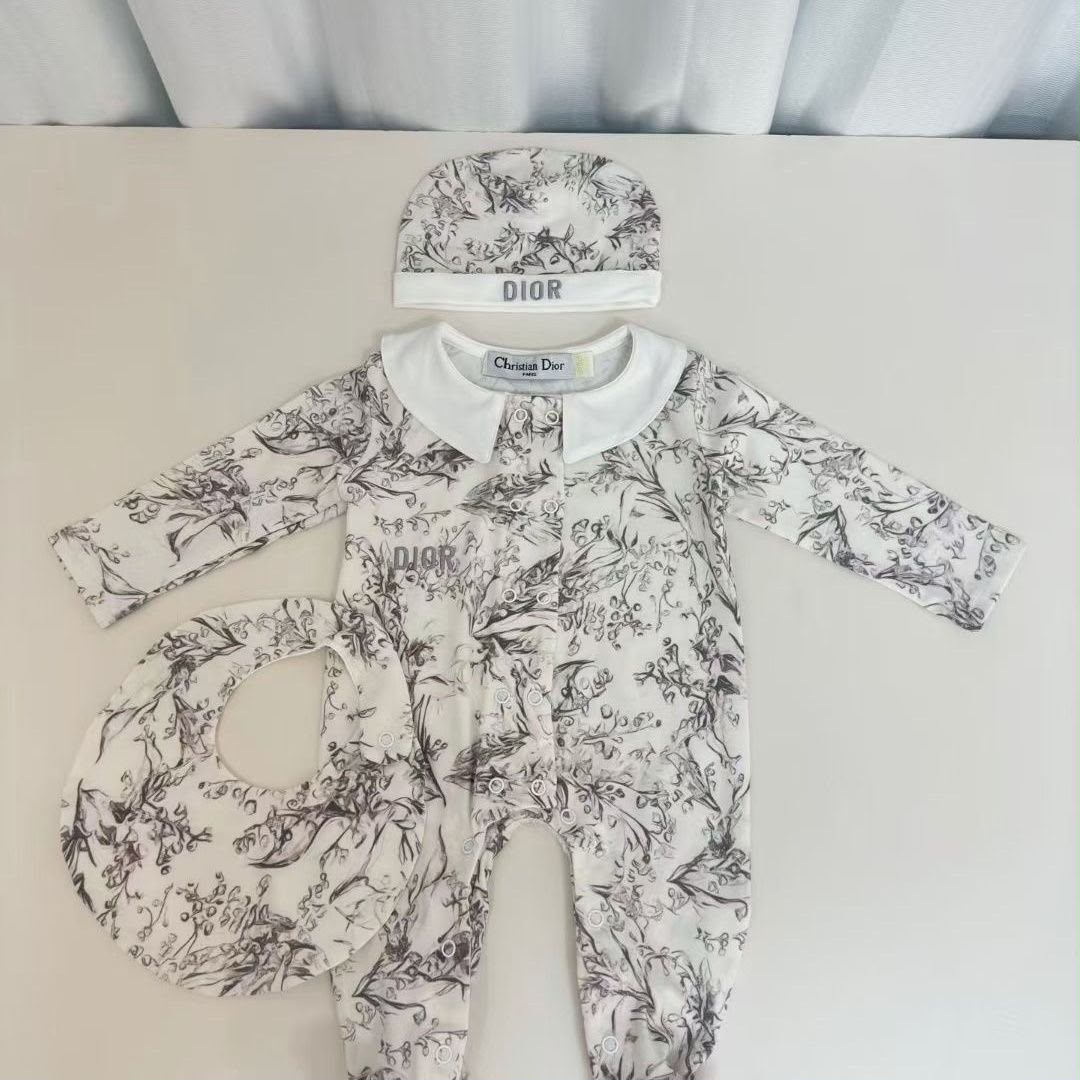 Dior Floral Baby Set _ black