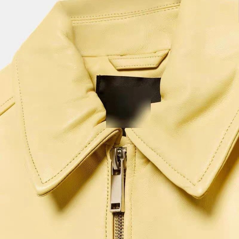 Zara 100% Leather Bomber Jacket