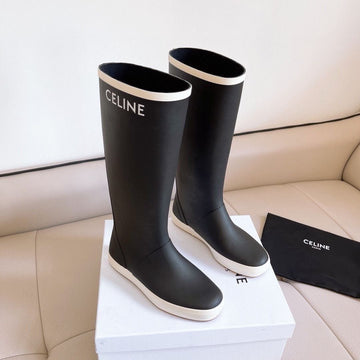 Celine Rubber Rain Boots (tall pull-on wellingtons)