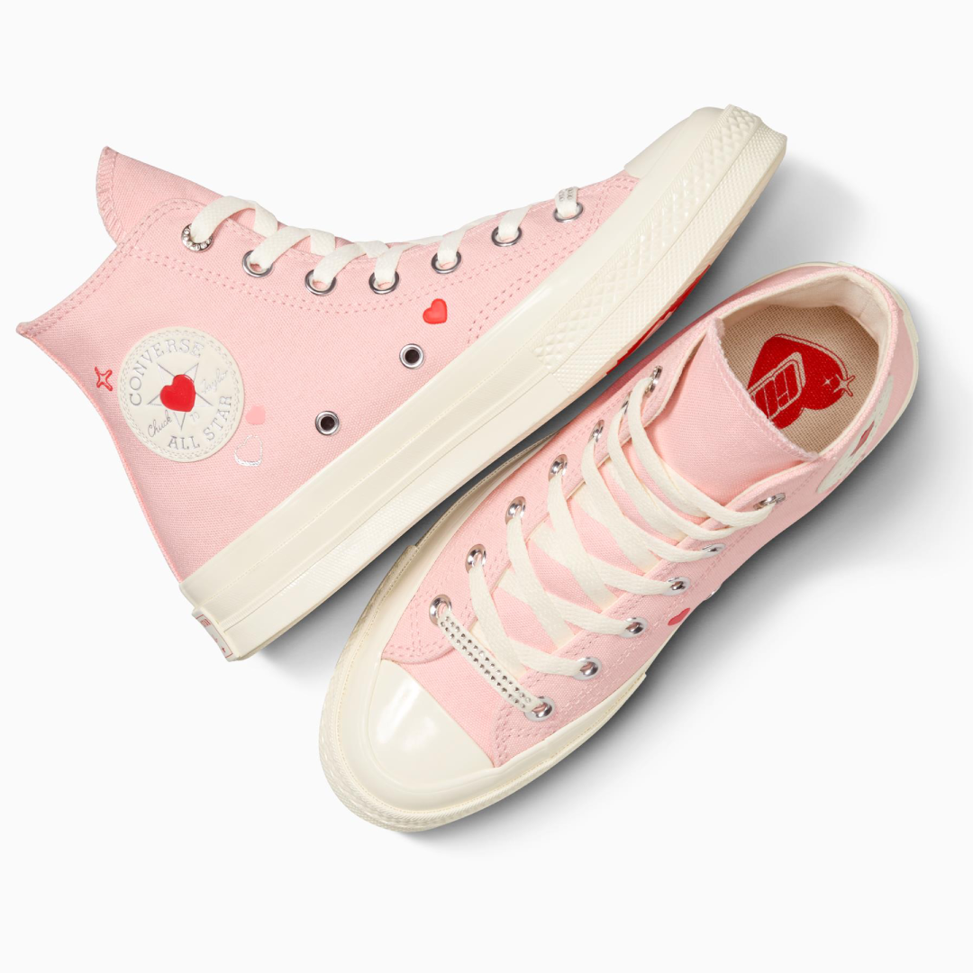 Converse Chuck Taylor All Star High-Top Sneakers with Heart Embroidery