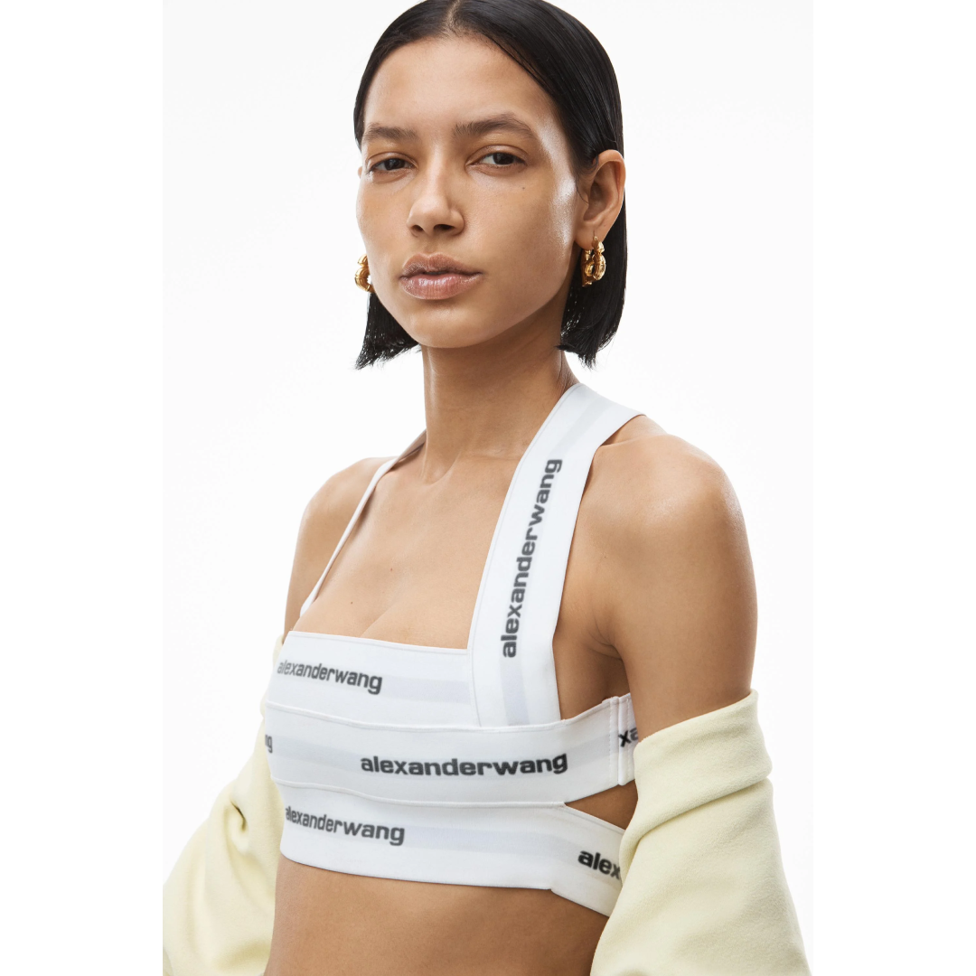 Alexander Wang Logo Cross-Back Crop Top