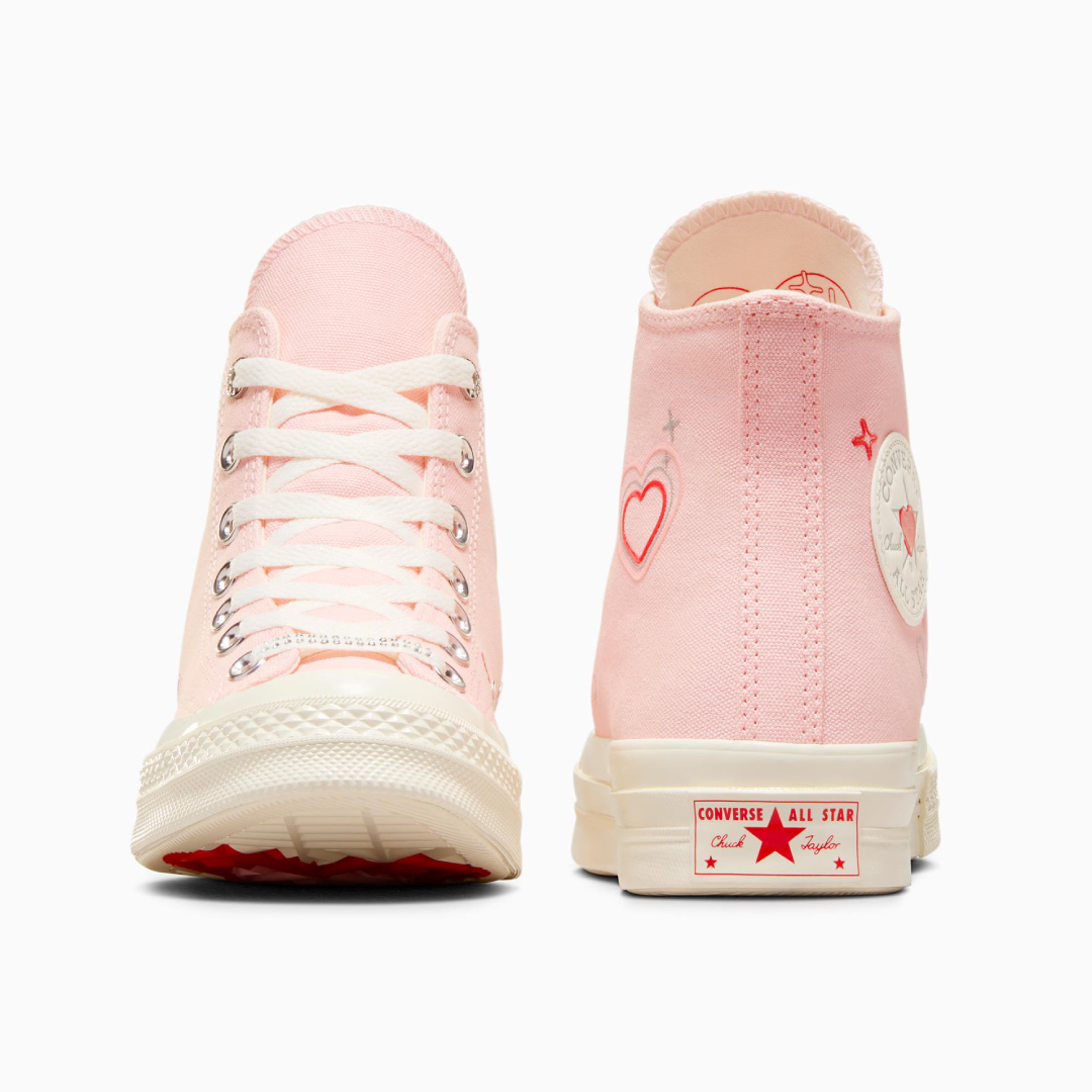 Converse Chuck Taylor All Star High-Top Sneakers with Heart Embroidery