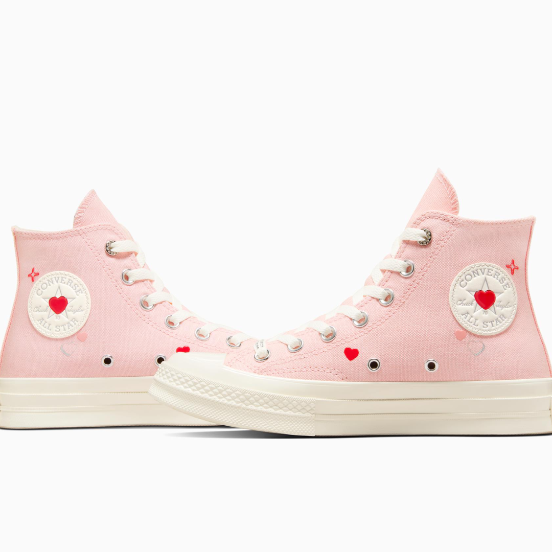 Converse Chuck Taylor All Star High-Top Sneakers with Heart Embroidery