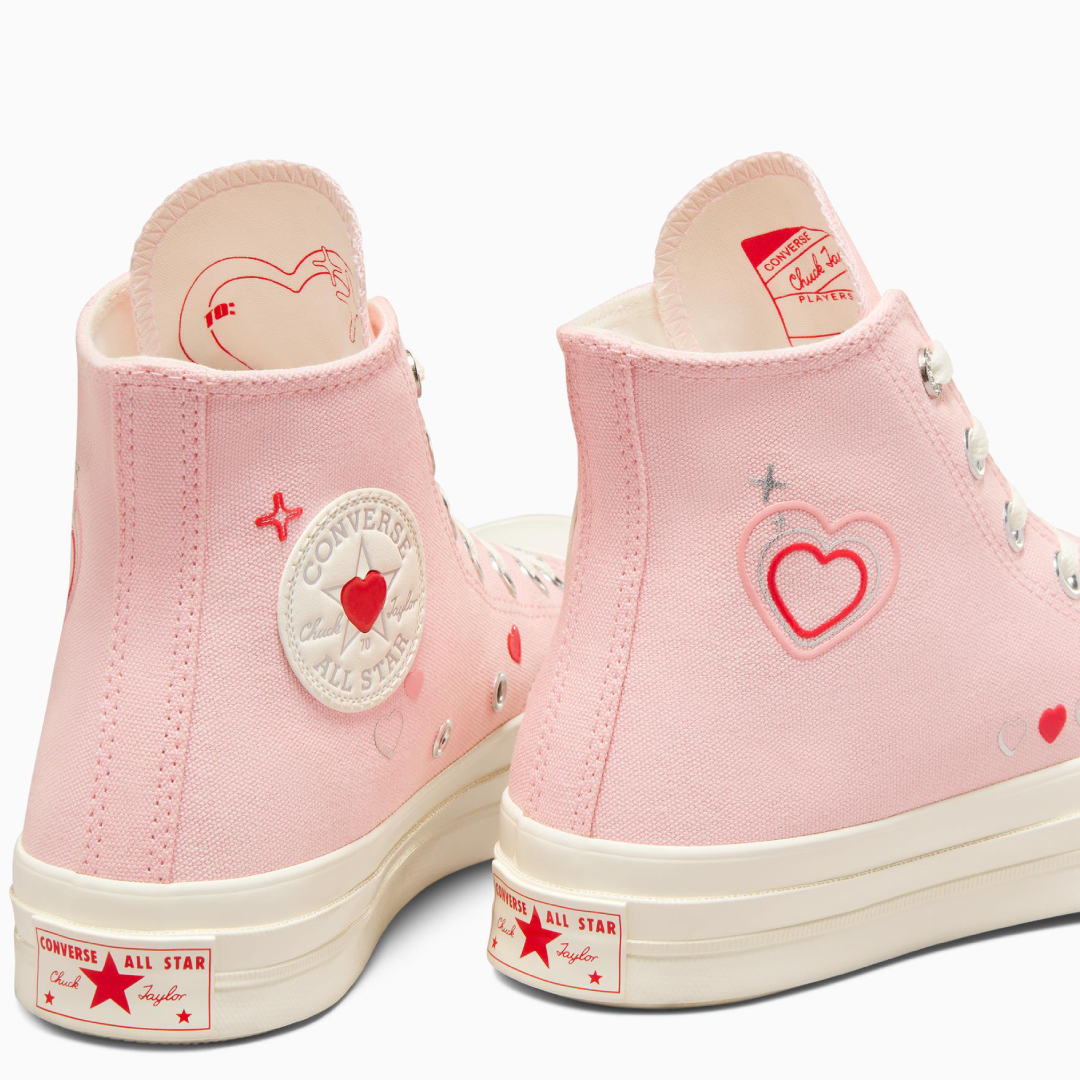 Converse Chuck Taylor All Star High-Top Sneakers with Heart Embroidery