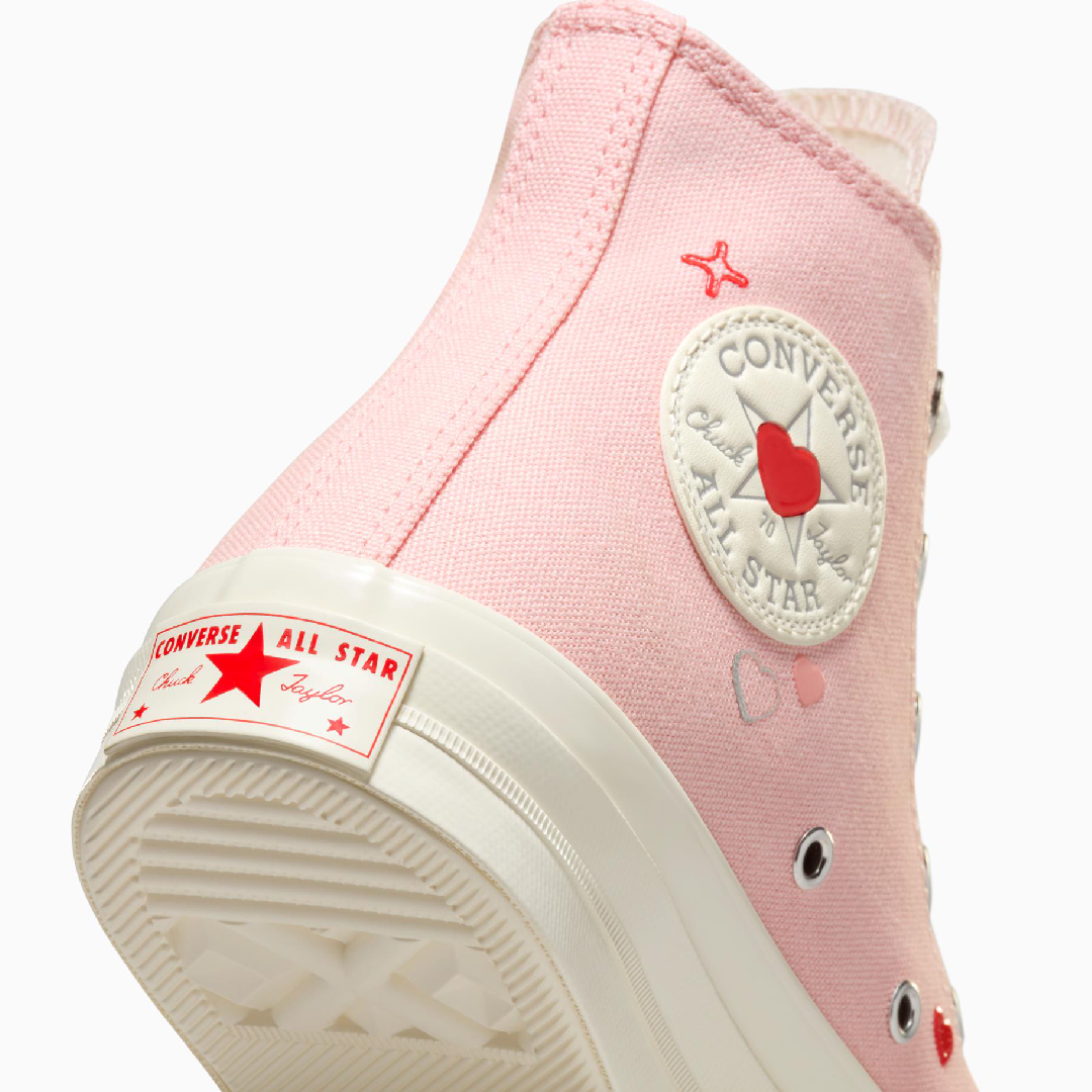 Converse Chuck Taylor All Star High-Top Sneakers with Heart Embroidery