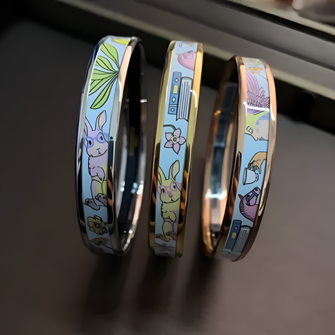 Hermes Elegant Enamel Bangles