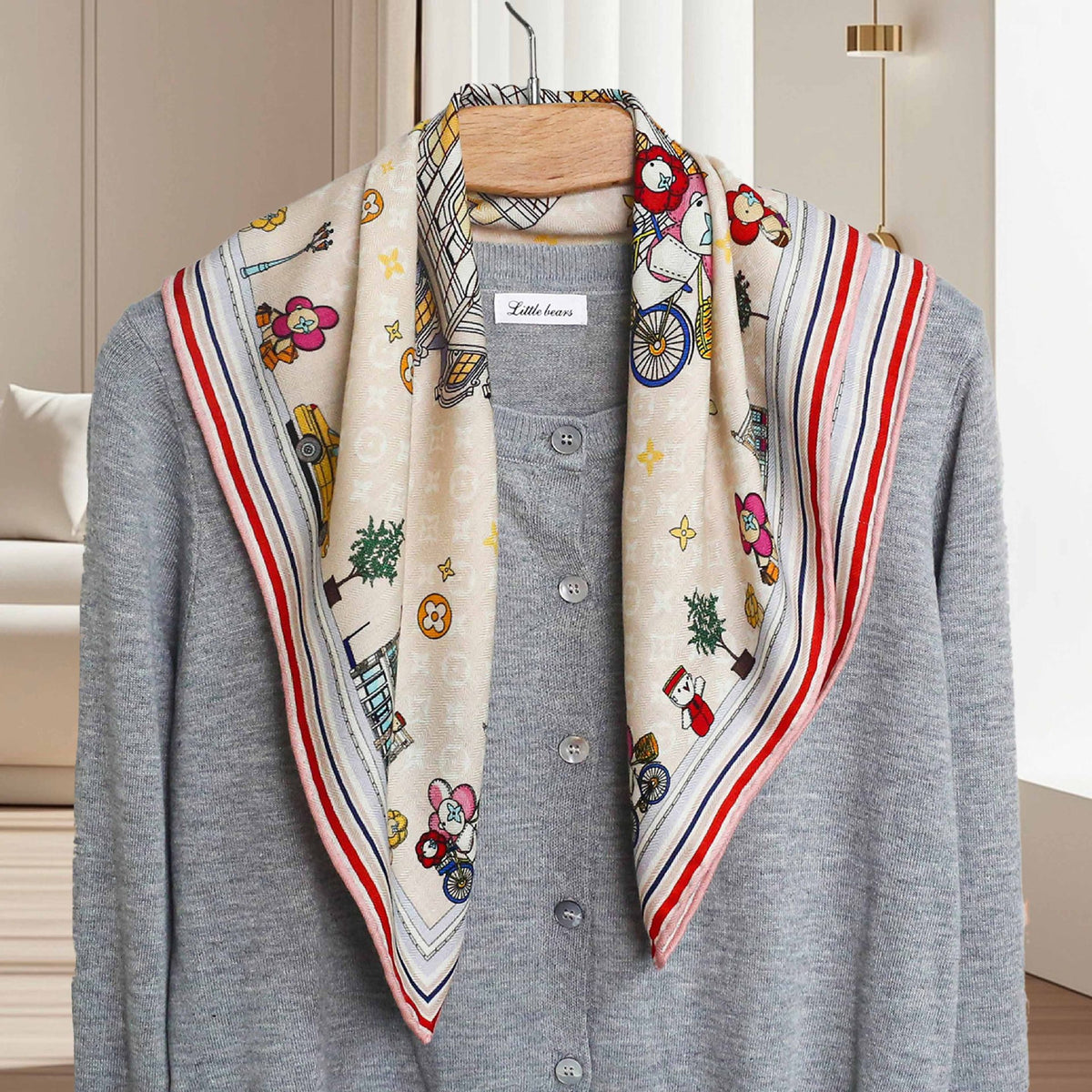 Travel Around Paris Print Scarf