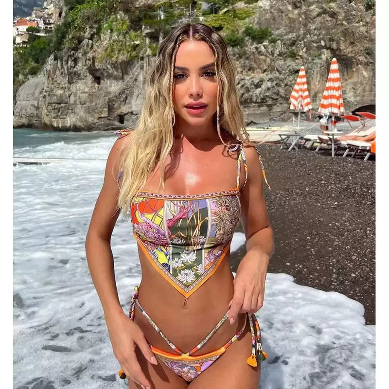 split swimsuit Bohemian