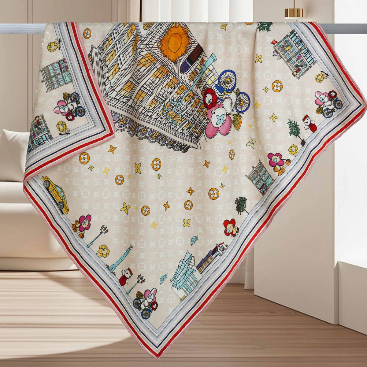 Travel Around Paris Print Scarf
