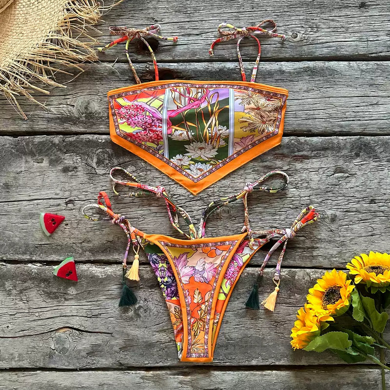 split swimsuit Bohemian