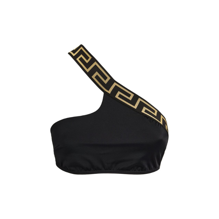 Versace Greca Border One Shoulder Bikini Top