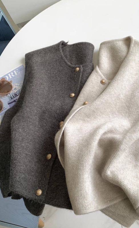 Single-Breasted Casual Knit Vest