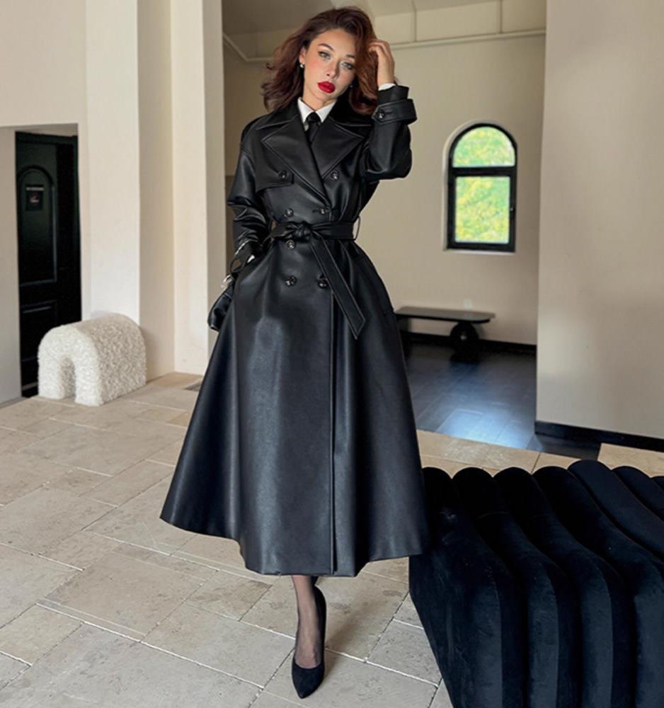 black leather coat