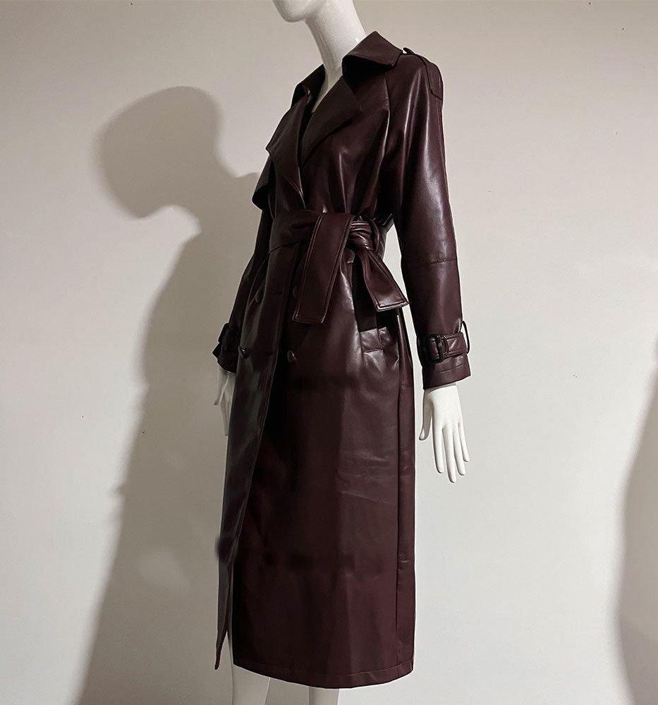 Burgundy Leather Coat