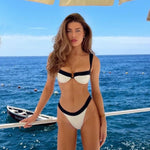 Contrast Panel Underwire Bikini Set