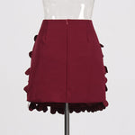 3D Petal Appliqué Mini Skirt