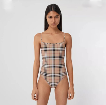 Burberry-Style Pattern Swimwear