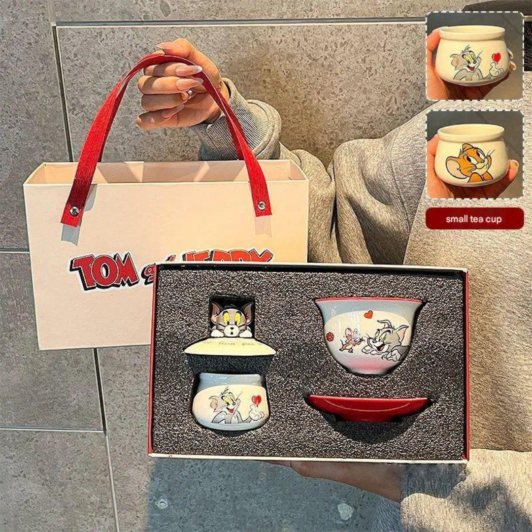 Tom & Jerry Ceramic Tea Set with Gift Bag