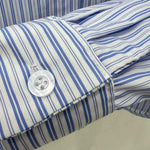 Balenciaga Striped Cotton Shirt with Crystal Logo Embroidery