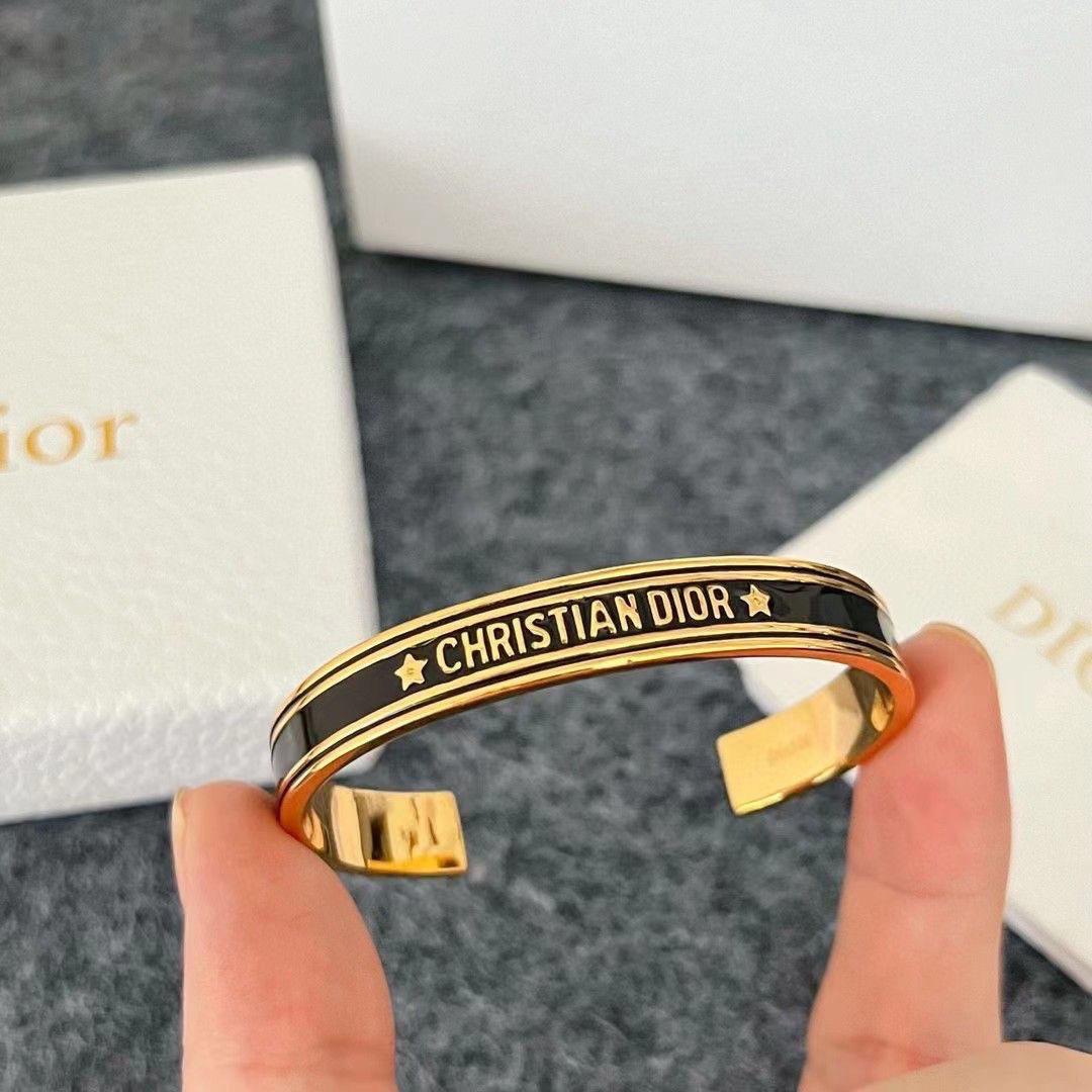 Christian Dior Open Cuff Bangles in Black and White