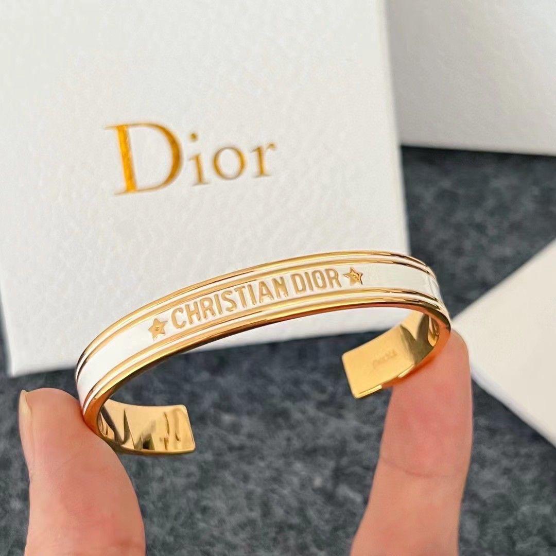 Christian Dior Open Cuff Bangles in Black and White