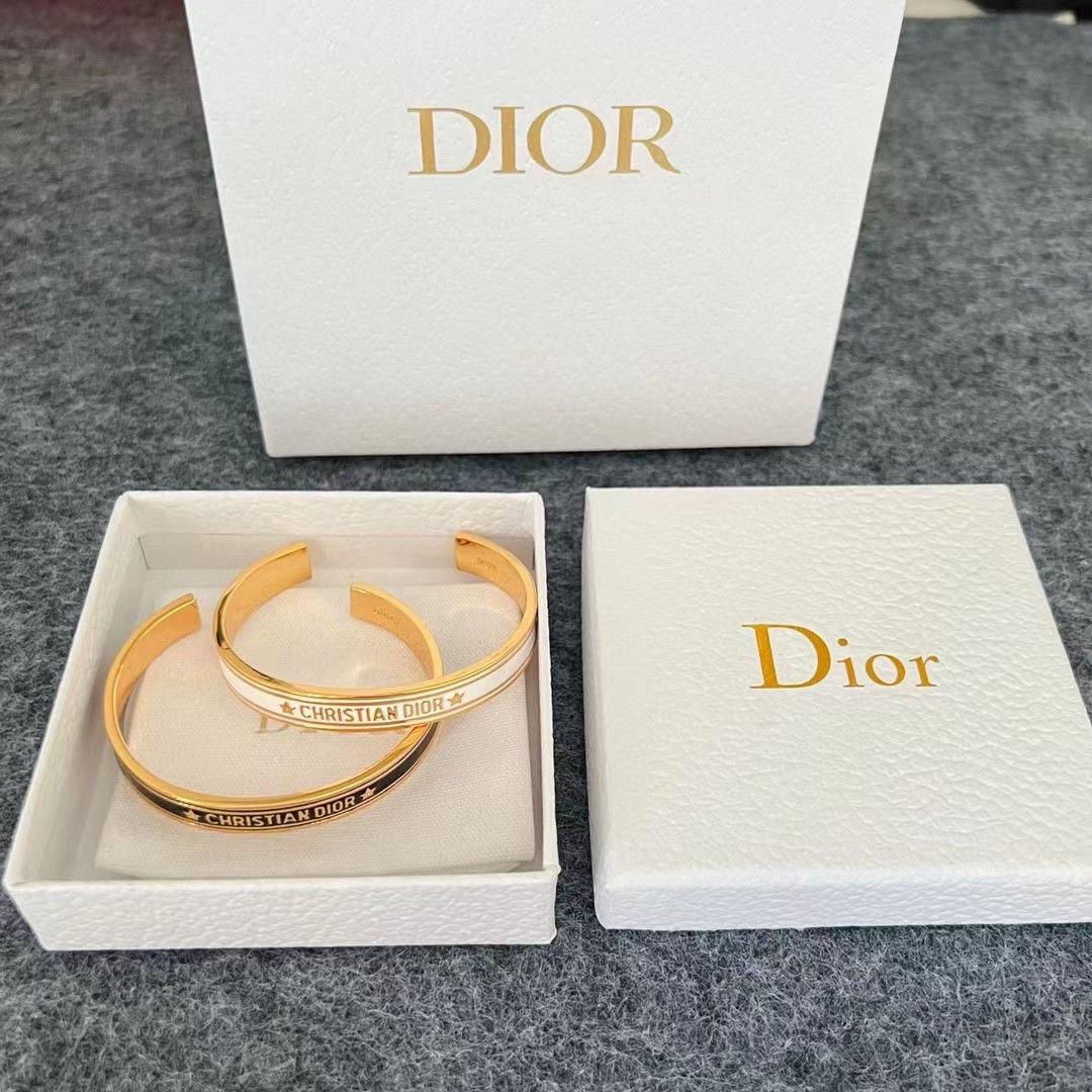 Christian Dior Open Cuff Bangles in Black and White