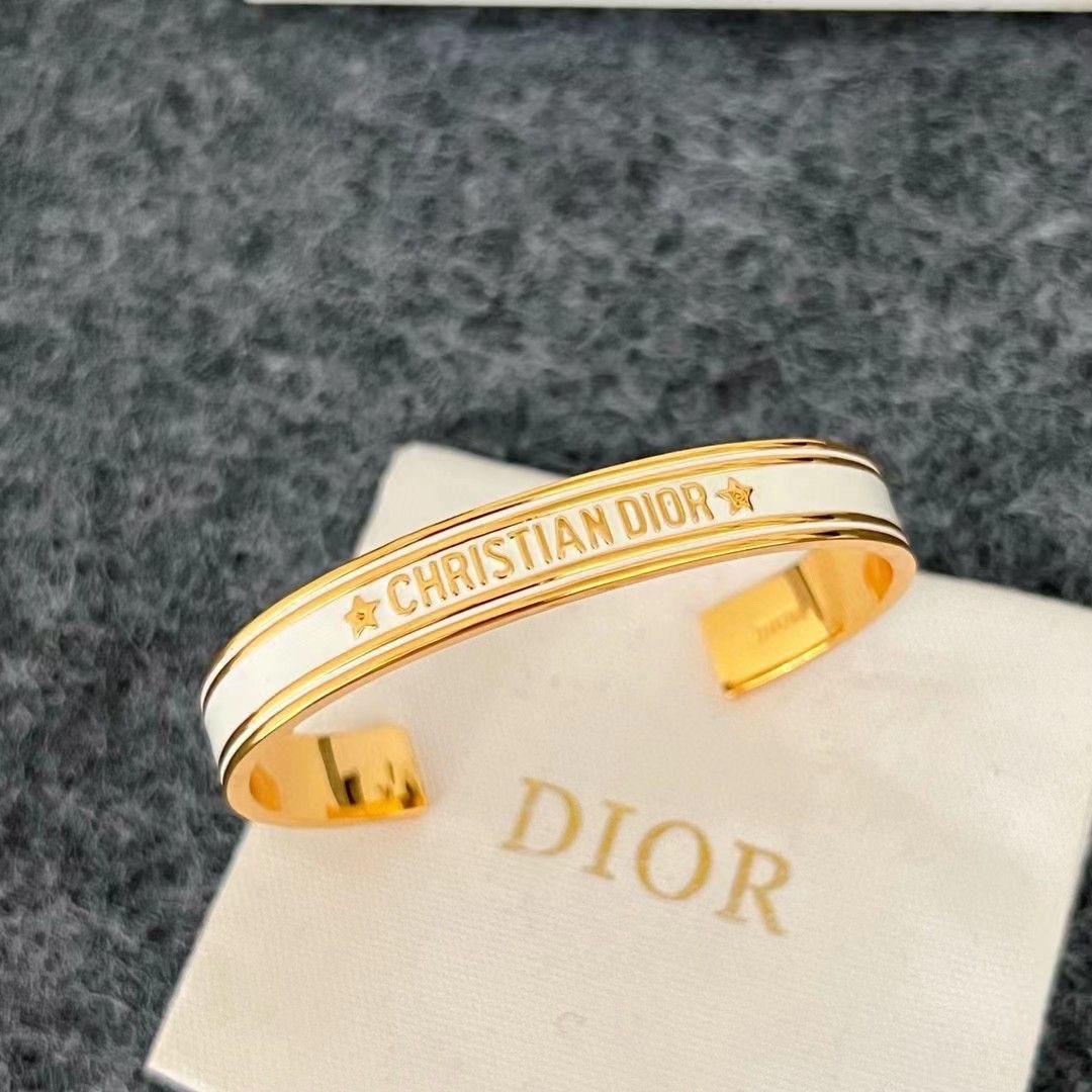 Christian Dior Open Cuff Bangles in Black and White