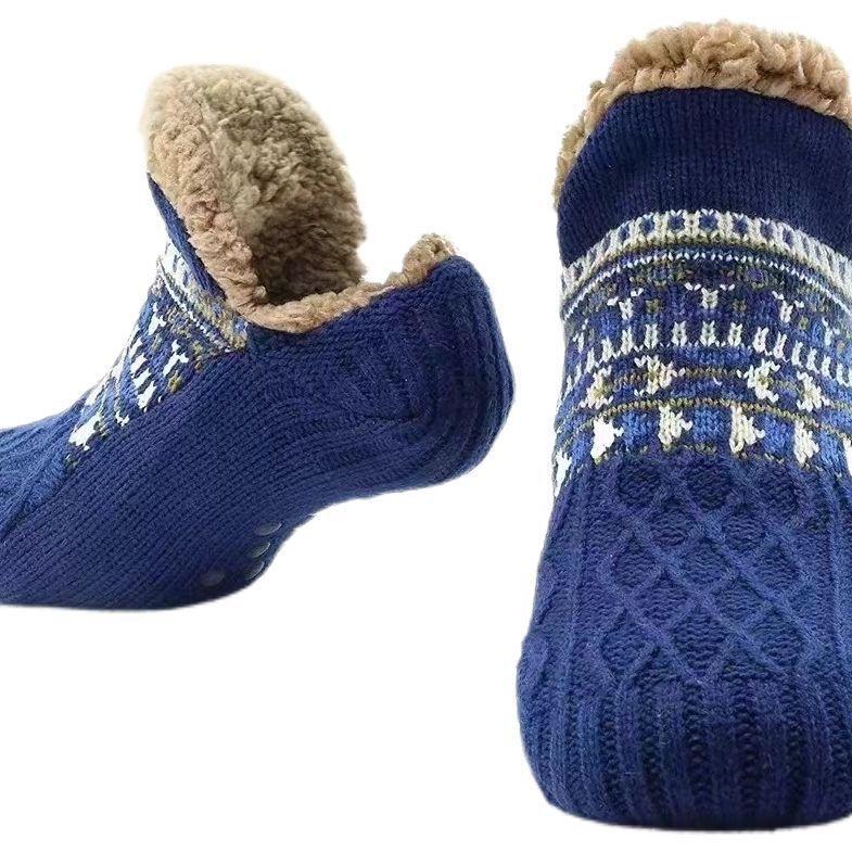 Winter Fleece-Lined Knitted Wormer Socks