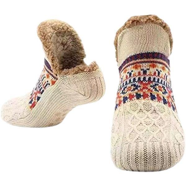Winter Fleece-Lined Knitted Wormer Socks
