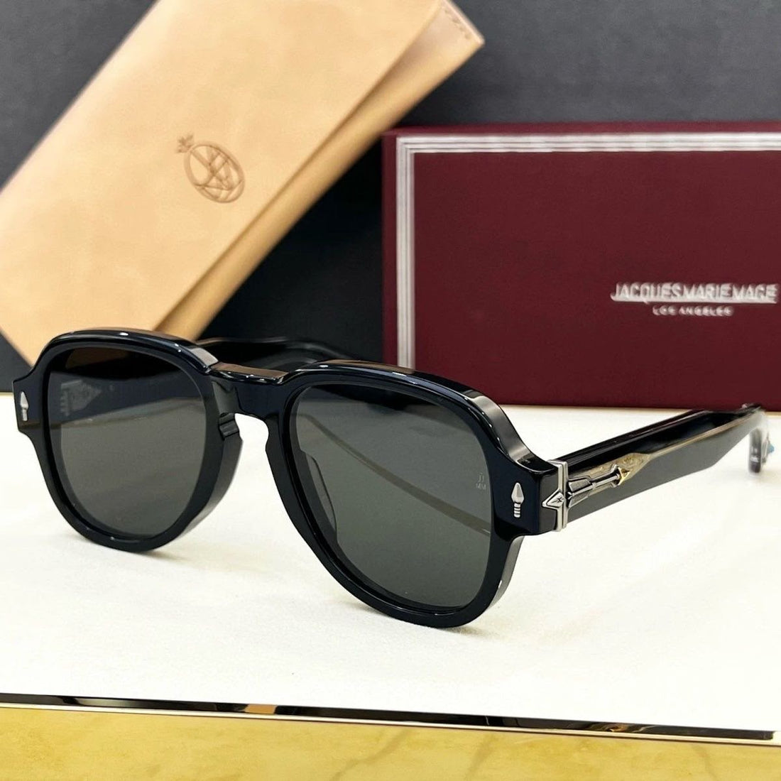 Jacques Marie Mage RED CLOUD Sunglasses Men Toad Frame Metal Plate Sunglasses Women