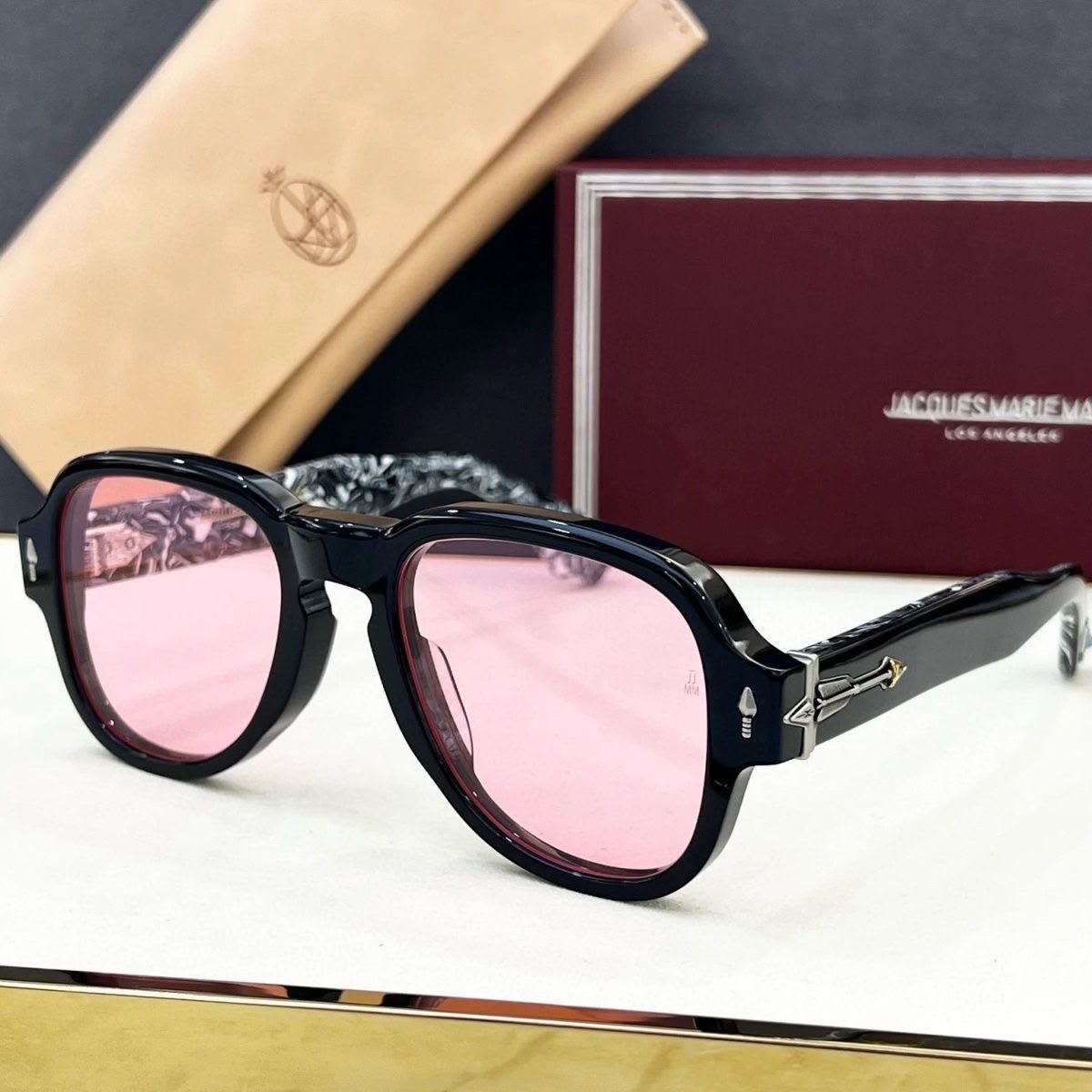 Jacques Marie Mage RED CLOUD Sunglasses Men Toad Frame Metal Plate Sunglasses Women