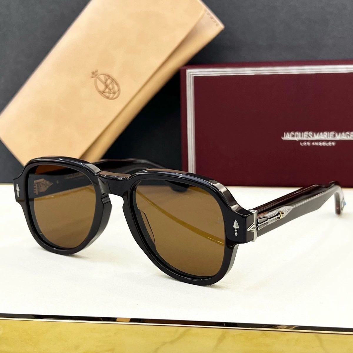 Jacques Marie Mage RED CLOUD Sunglasses Men Toad Frame Metal Plate Sunglasses Women