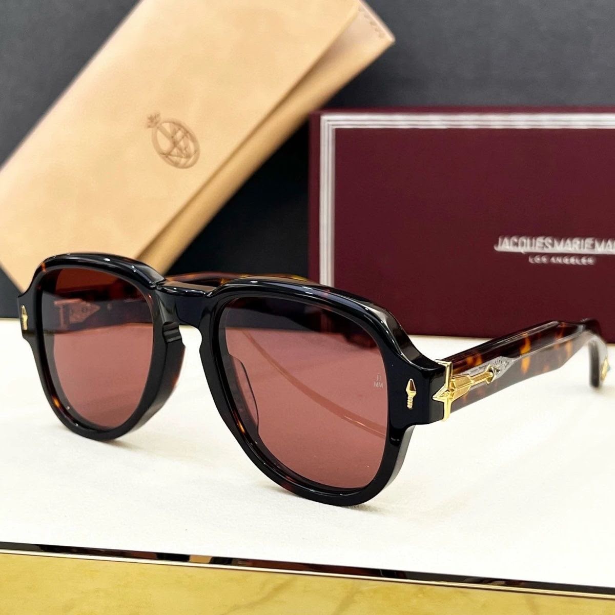 Jacques Marie Mage RED CLOUD Sunglasses Men Toad Frame Metal Plate Sunglasses Women