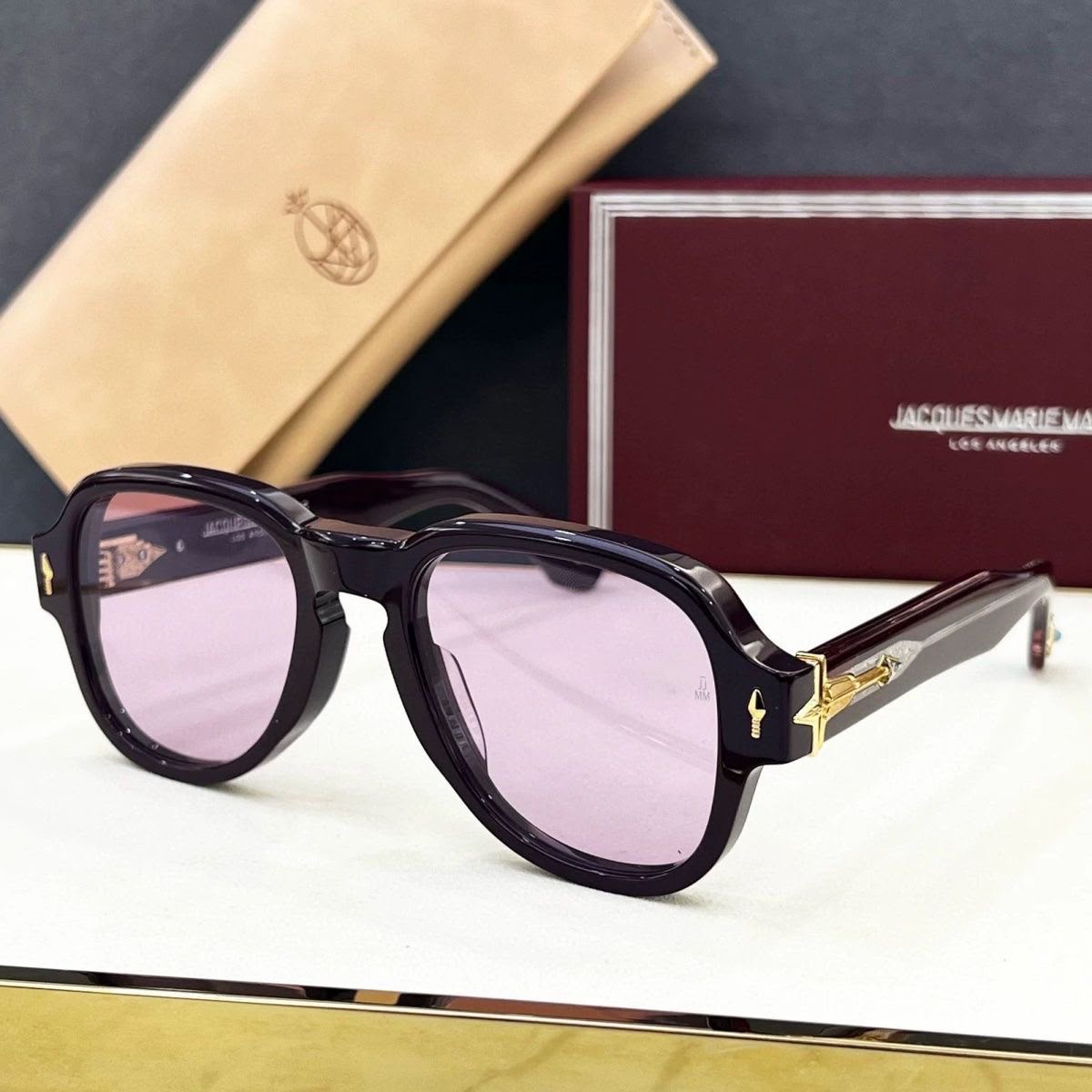 Jacques Marie Mage RED CLOUD Sunglasses Men Toad Frame Metal Plate Sunglasses Women