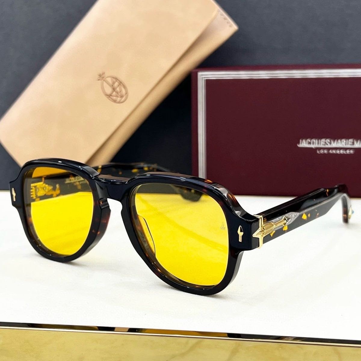 Jacques Marie Mage RED CLOUD Sunglasses Men Toad Frame Metal Plate Sunglasses Women
