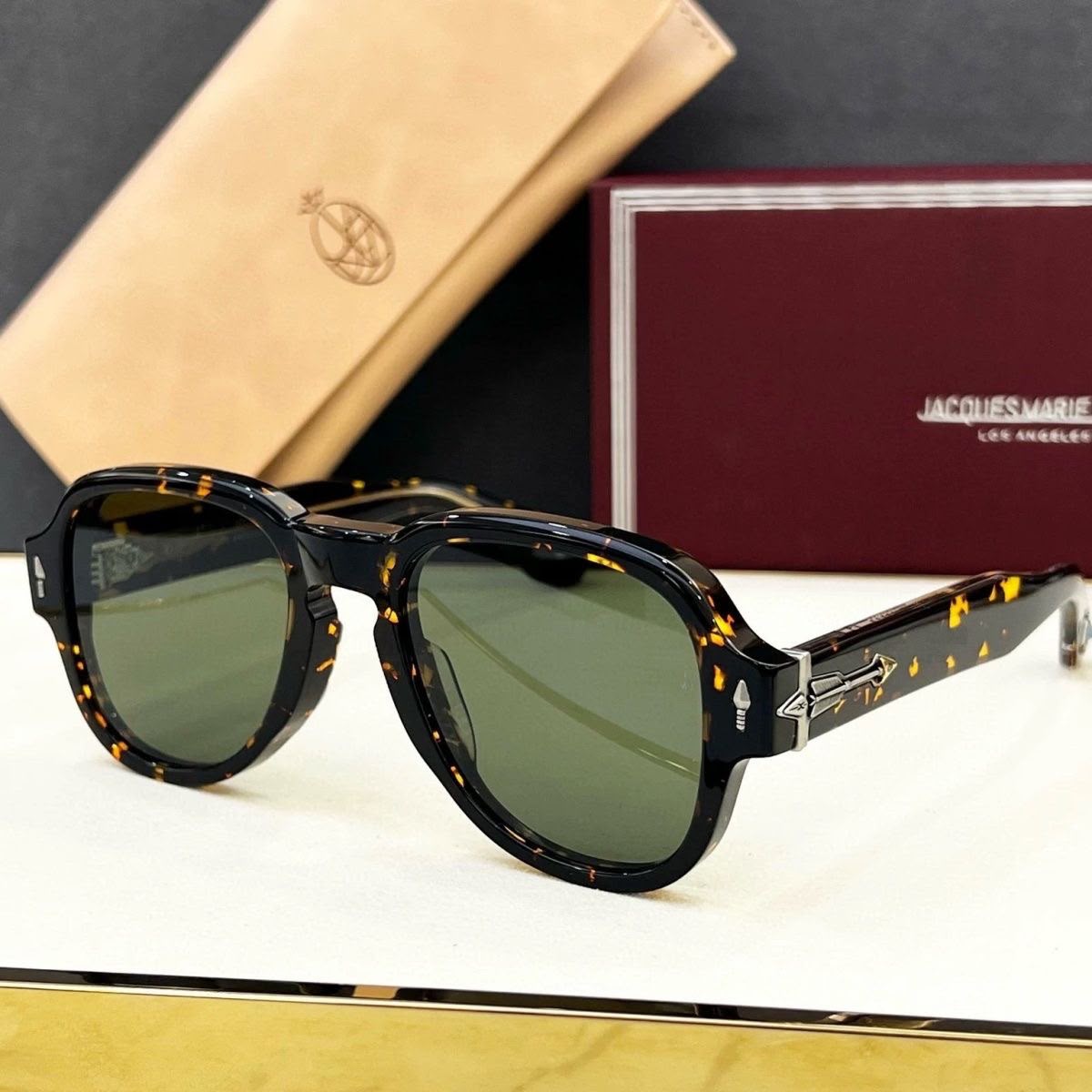 Jacques Marie Mage RED CLOUD Sunglasses Men Toad Frame Metal Plate Sunglasses Women