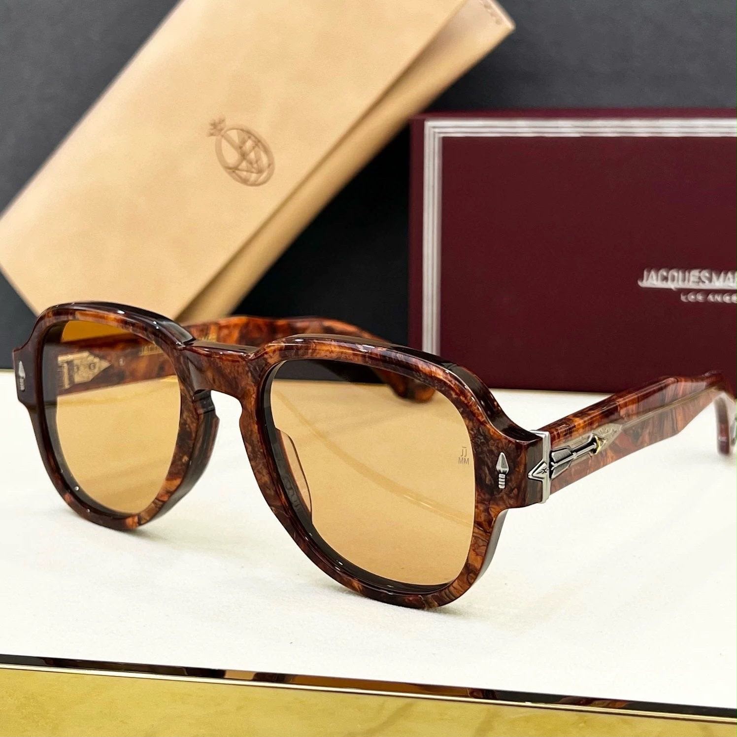 Jacques Marie Mage RED CLOUD Sunglasses Men Toad Frame Metal Plate Sunglasses Women