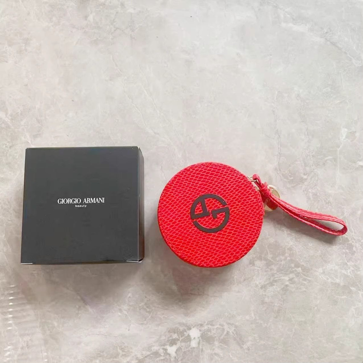 Giorgio Armani Red Print Cushion Bag