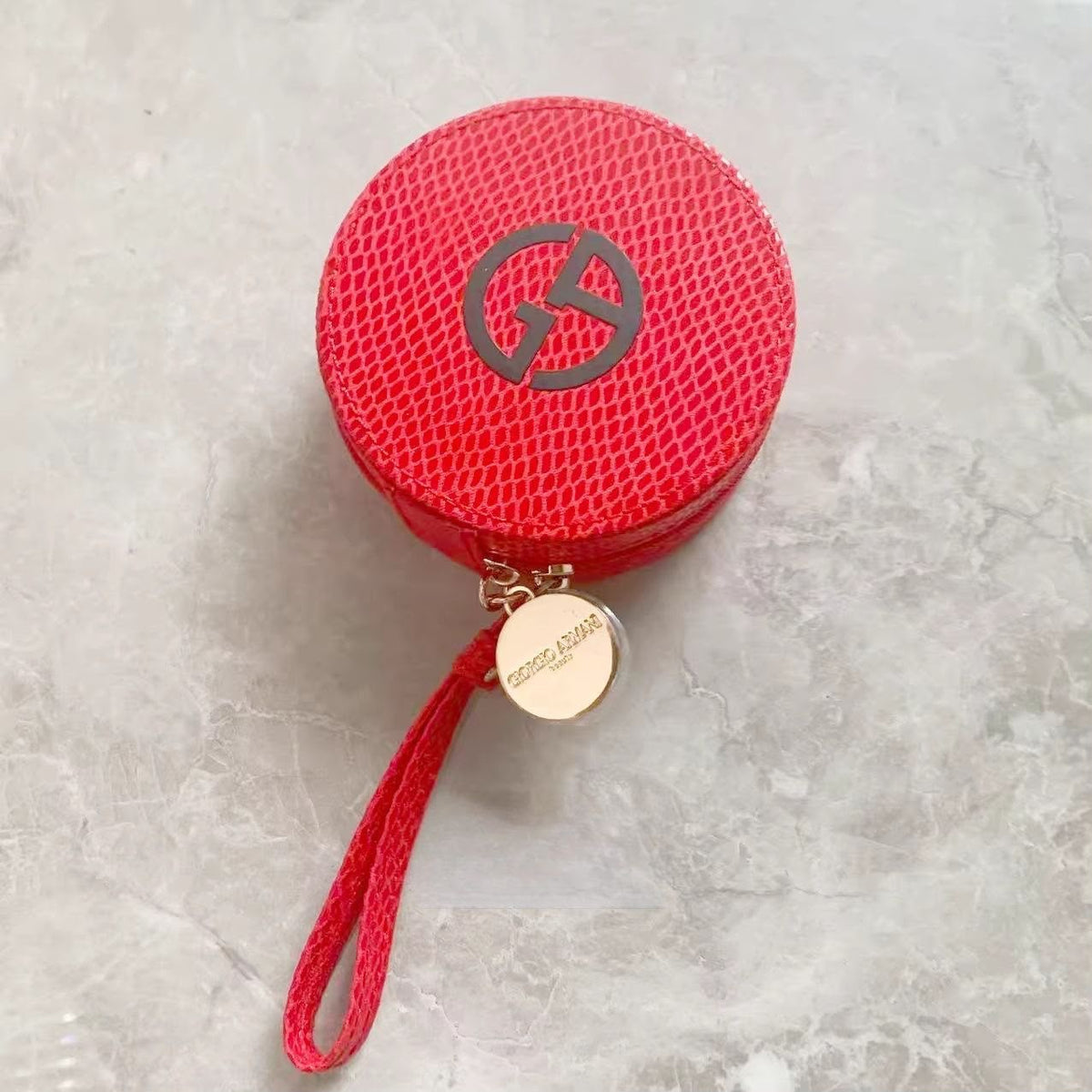 Giorgio Armani Red Print Cushion Bag