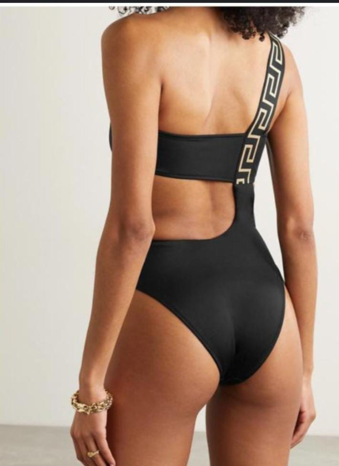 Versace Black Greca Border Cut-Out Swimsuit