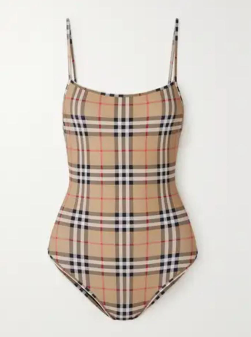 Burberry-Style Pattern Swimwear