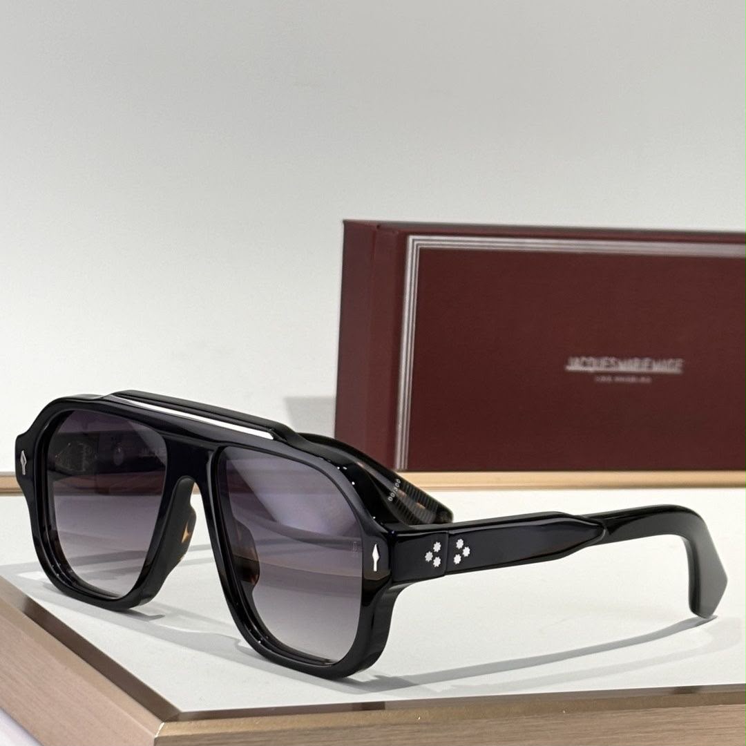 Jacques Marie Mage Retro Square Large Frame Toad Sunglasses for Men and Women
