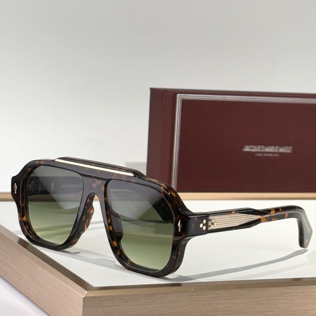 Jacques Marie Mage Retro Square Large Frame Toad Sunglasses for Men and Women