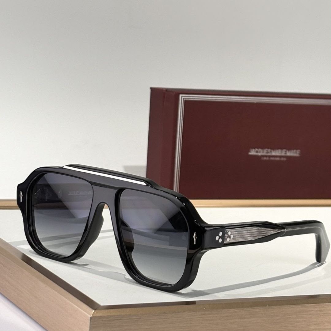 Jacques Marie Mage Retro Square Large Frame Toad Sunglasses for Men and Women