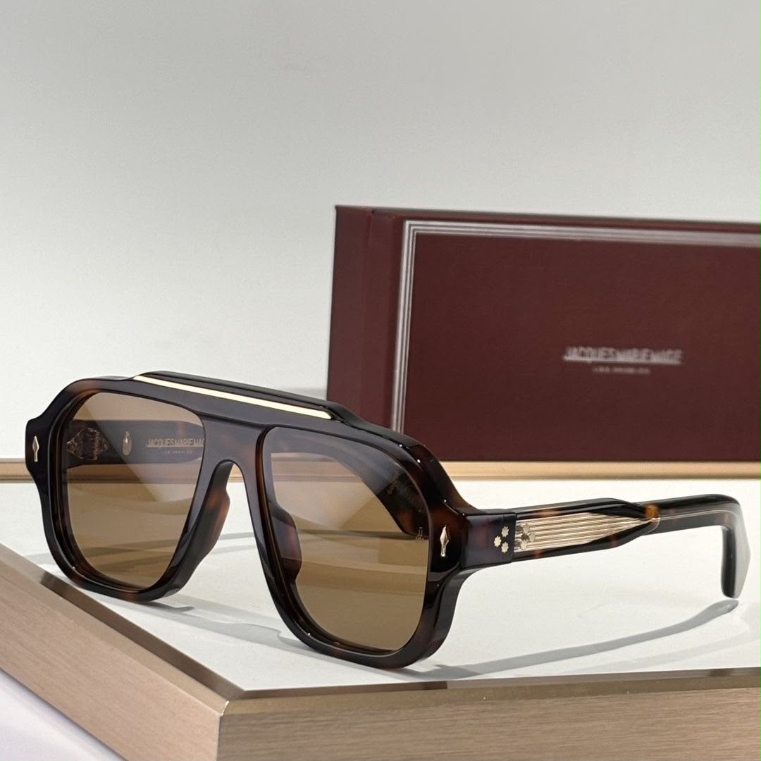 Jacques Marie Mage Retro Square Large Frame Toad Sunglasses for Men and Women