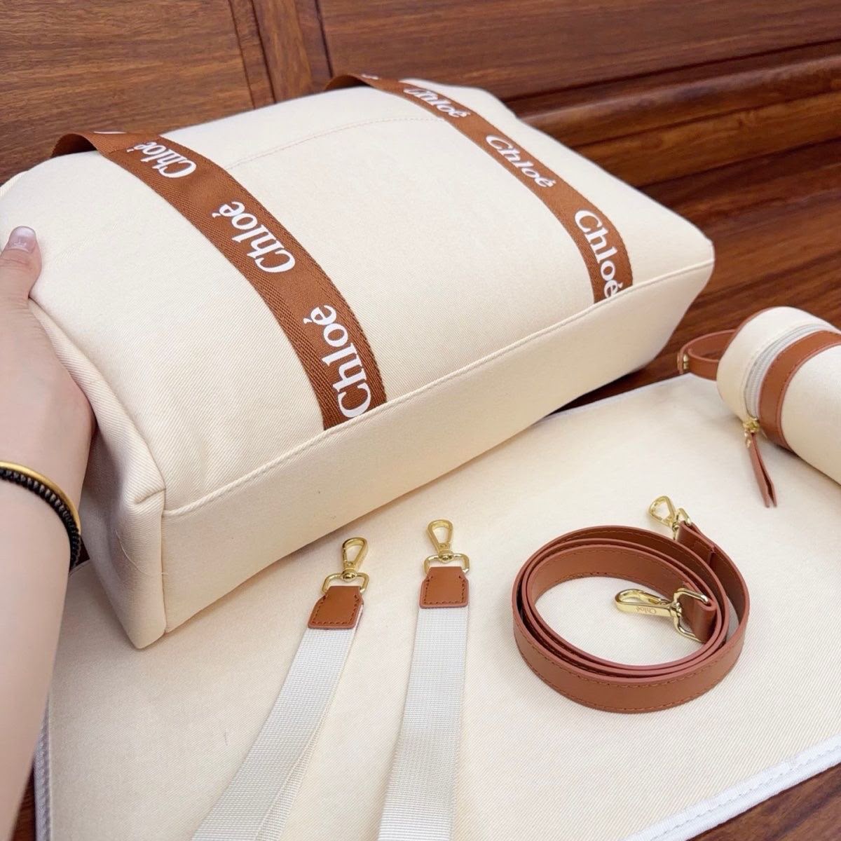 Chloé Kid's Grosgrain Logo Changing Bag