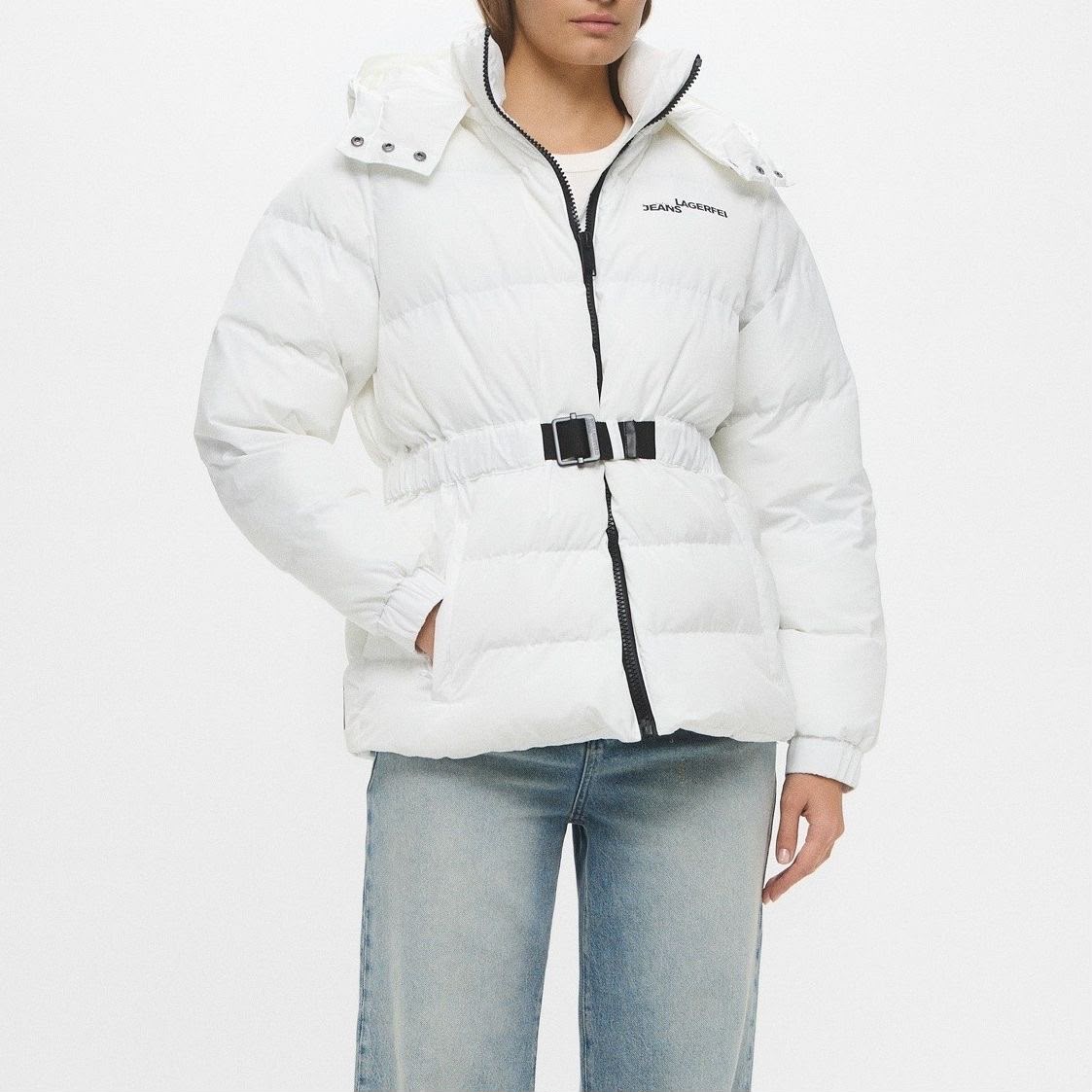 Karl Lagerfeld Jeans Belted Puffer Jacket